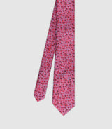 Red silk tie with floral pattern UCINIA