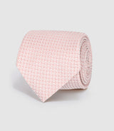 Pink silk tie with ULLY patterns