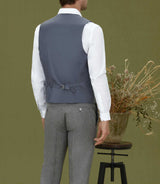 Gilet de costume en tweed gris "Quepatant" - IZAC