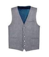 Gilet de costume en tweed gris "Quepatant" - IZAC