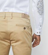 Pantalon chino satin beige PANAMAOUT - IZAC