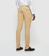 Beige satin chino pants PANAMAOUT