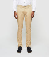 Panama" slim fit chino pants beige