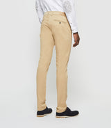 Panama" slim fit chino pants beige