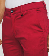 Panama" red satin chino pants