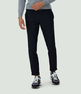 Colombo" navy elastic waist chino pants