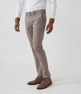 Pantalon casual chino armuré taupe "Macao" - IZAC