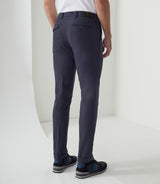 Millau" navy elastic waist chino pants