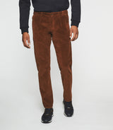 Pantalon chino effet velours brique VELOUTE - IZAC