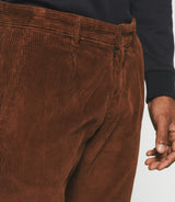 Pantalon chino effet velours brique VELOUTE - IZAC