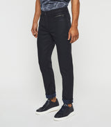 Time" navy coated slim fit jeans