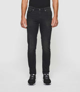 Toupie" super slim black fleece jeans