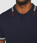 Gerald" navy short sleeve polo