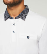 Guy" long sleeve polo white