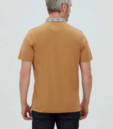 Chouki" short sleeve polo shirt in camel