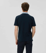 Chouki" navy short sleeve polo