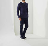 David" navy long sleeve polo