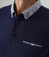 David" navy long sleeve polo