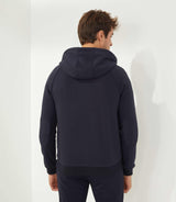 SWFalco" navy zip-up hoodie