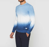 Droguo" round neck sweater with sky blue gradient