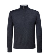 Lancelot" charcoal zip neck sweater