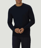 Layton" navy round neck sweater