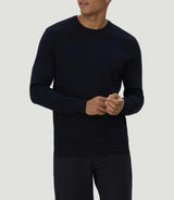 Pull col rond marine "Layton" - IZAC