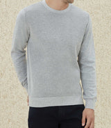 Leandre" grey fancy round neck sweater