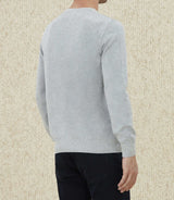 Leandre" grey fancy round neck sweater