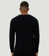 Ludgy" black merino V-neck sweater