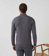 Simeo" grey wool high neck sweater