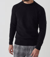 Pull col rond noir "Sofian" - IZAC