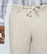 Balicio" city pants in beige linen