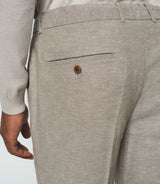 Pantalon ville en lin taupe "Balicio"