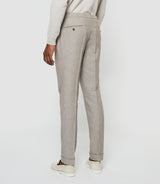 Pantalon ville en lin taupe "Balicio"