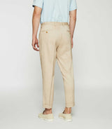 Pantalon ville en lin camel BALICIO - IZAC