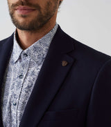 2 buttons jacket with elbow patches navy "Unclassifiable