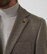 Casual jacket in beige knitwear "Reflet".