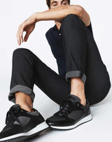 Eric" black leather and textile sneakers