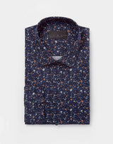 Navy Floral Pattern Shirt