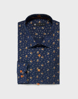 Chemise marine micro motif - IZAC