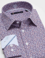 Chemise motif violet IZAC