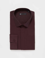 Chemise unie coton bordeaux IZAC