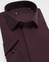 Chemise unie coton bordeaux - IZAC