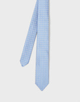 Sky tie with ecru pattern