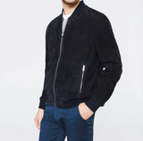 Blouson cuir marine "Imanie"IZAC