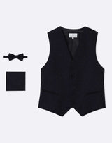 Xebulon" navy blue jacquard vest