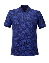 Polo shirt with lotus flower pattern