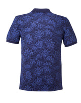 Polo shirt with lotus flower pattern